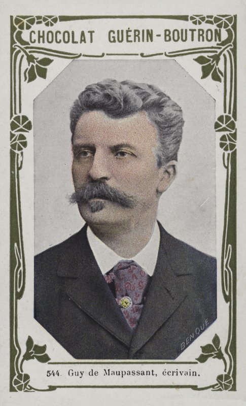 Guy de Maupassant, forfatter (farvet foto) af French School