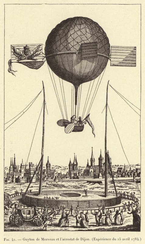 Guyton de Morveau og Dijon aerostat af French School