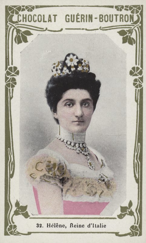 Helene, Reine dItalie (farvet foto) af French School
