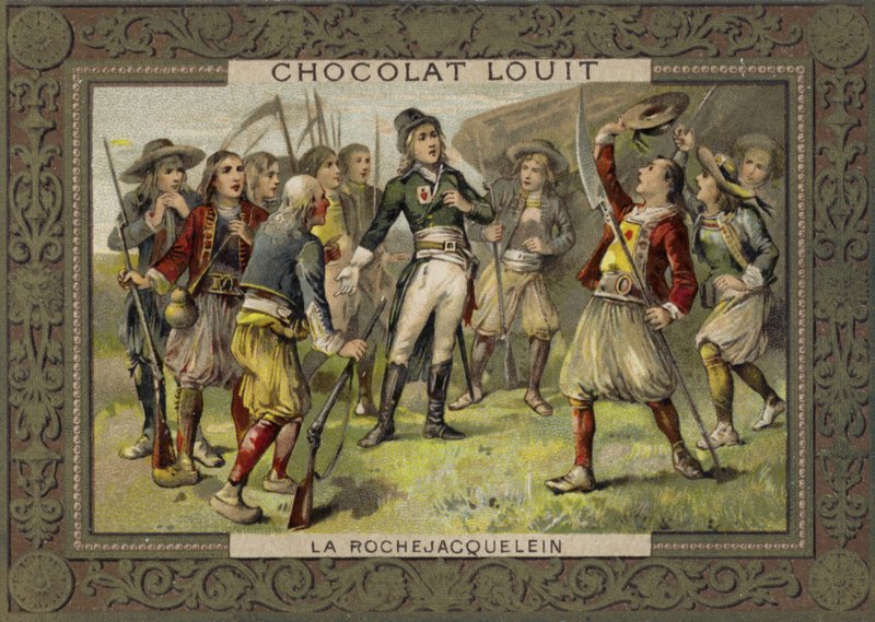 Henri de la Rochejacquelein taler til sine soldater, Vendee Revolt, French Revolution af French School