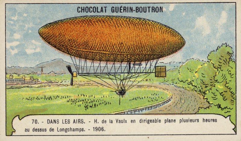 Henri de la Vaulx svæver i et luftskib over Longchamps i flere timer af French School