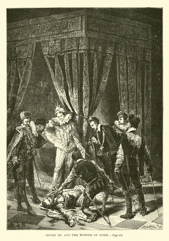 Henry III og mordet på Guise af French School
