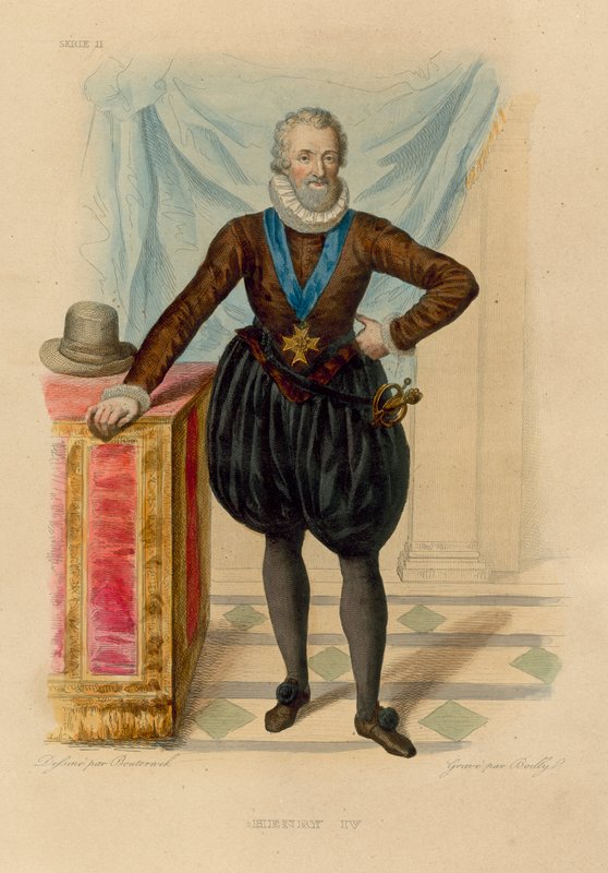 Henrik IV (farvet gravering) af French School