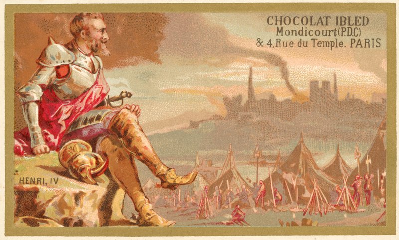 Henrik IV af Frankrig (chromolitho) af French School