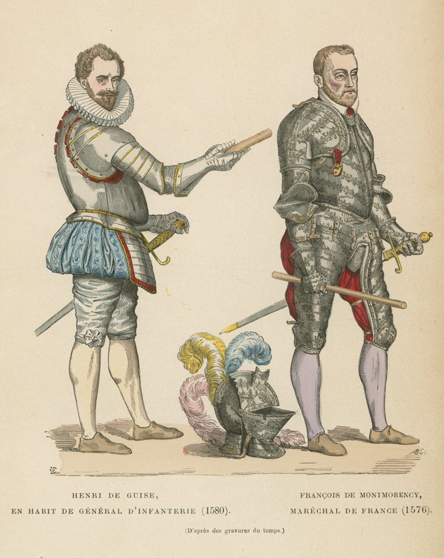 Henry I, Duke of Guise and Francois de Montmorency, Marshal of France  af French School