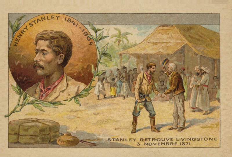 Henry Stanley (1841-1904) fandt David Livingstone (1813-1873) i Afrika den 3. november 1871 af French School