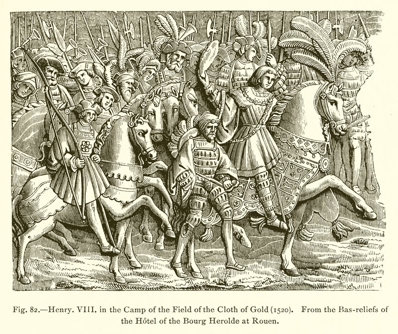 Henrik VIII i lejren for guldklædets mark (1520) af French School