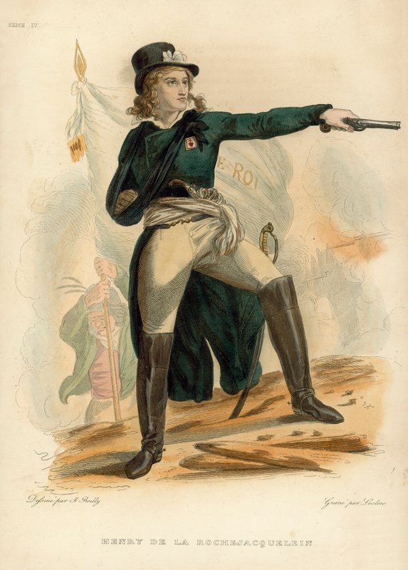 Henry de la Rochejacquelein (farvet gravering) af French School