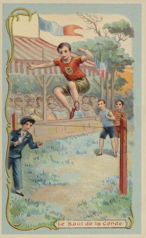 Højdespring (chromolitho) af French School
