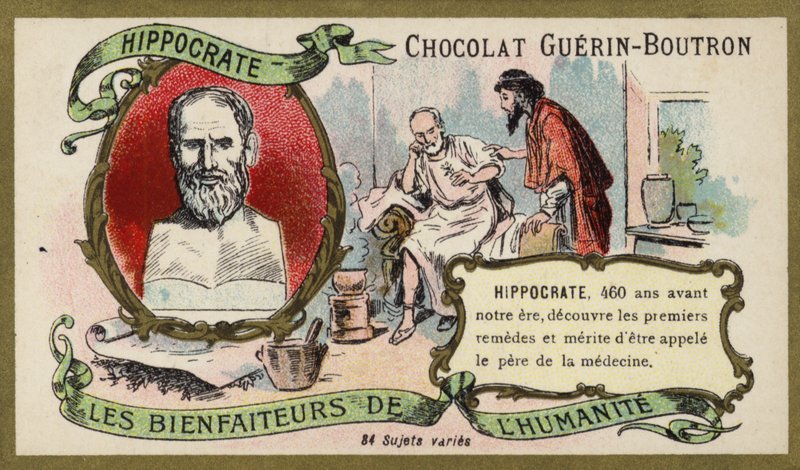 Hippokrates, oldgræsk læge (chromolitho) af French School