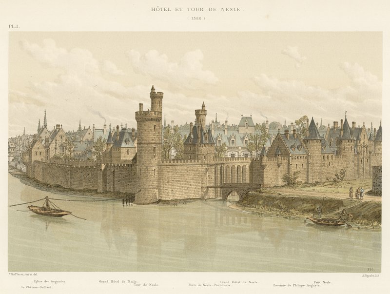 Hotel og tårn i Nesle, 1380 af French School