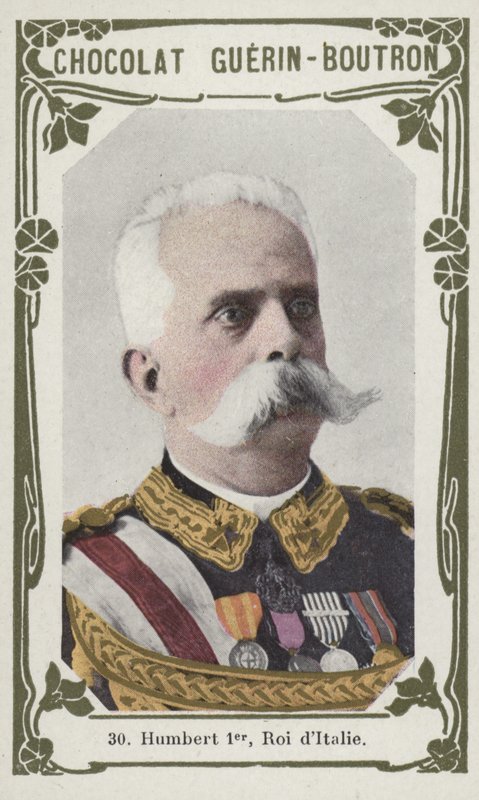 Humbert Premier, konge af Italien (farvet foto) af French School