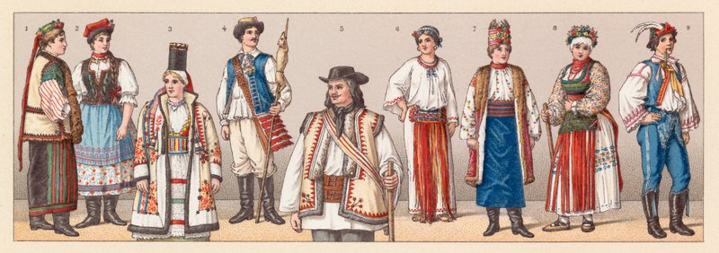 Ungarn og Kroatien kostume af French School