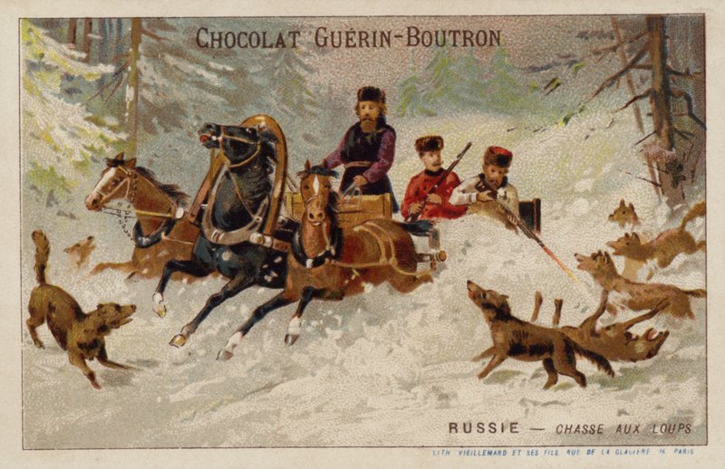 Jagt ulve, Rusland (chromolitho) af French School
