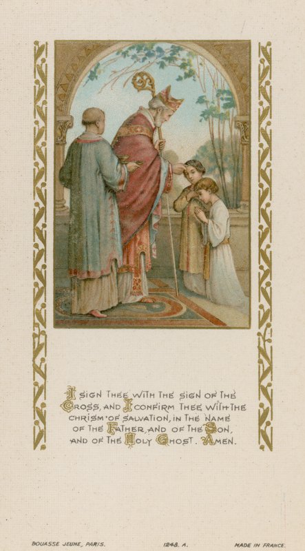 Jeg signerer dig med korsets tegn (chromolitho) af French School