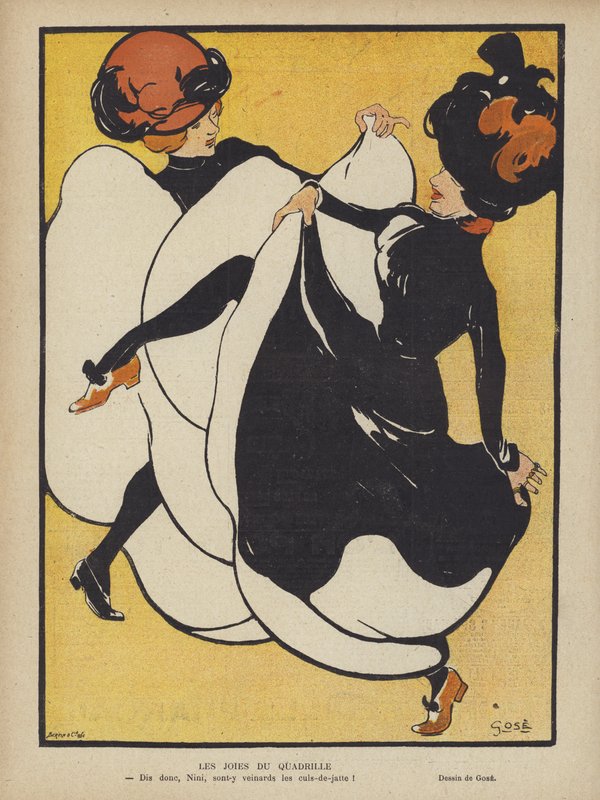 Illustration til Le Rire (farve litho) af French School