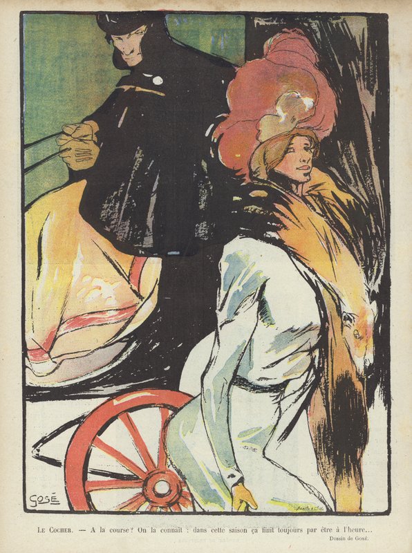 Illustration til Le Rire (farve litho) af French School