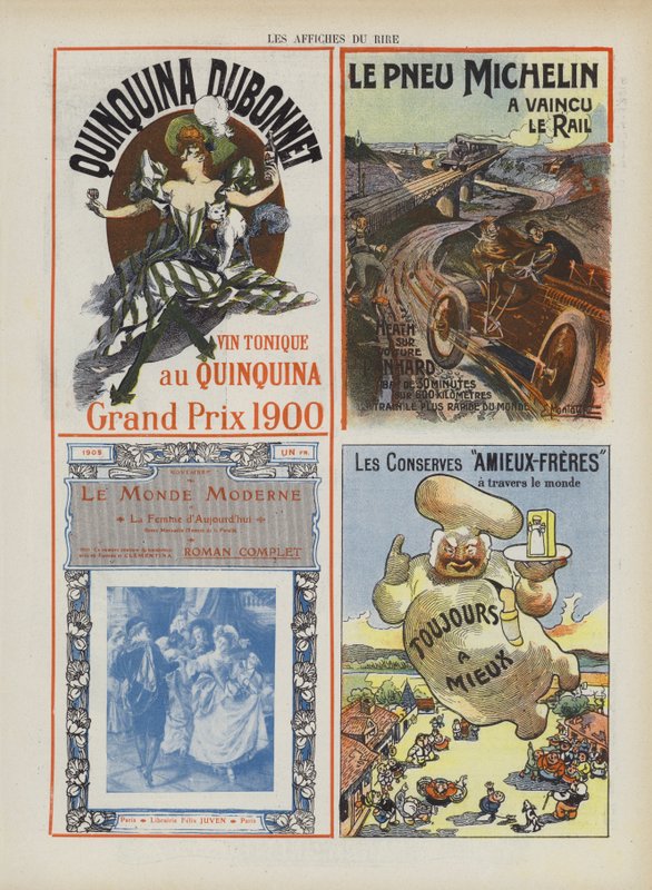 Illustration til Le Rire (farve litho) af French School