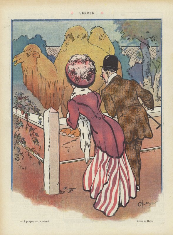 Illustration til Le Rire (farve litho) af French School