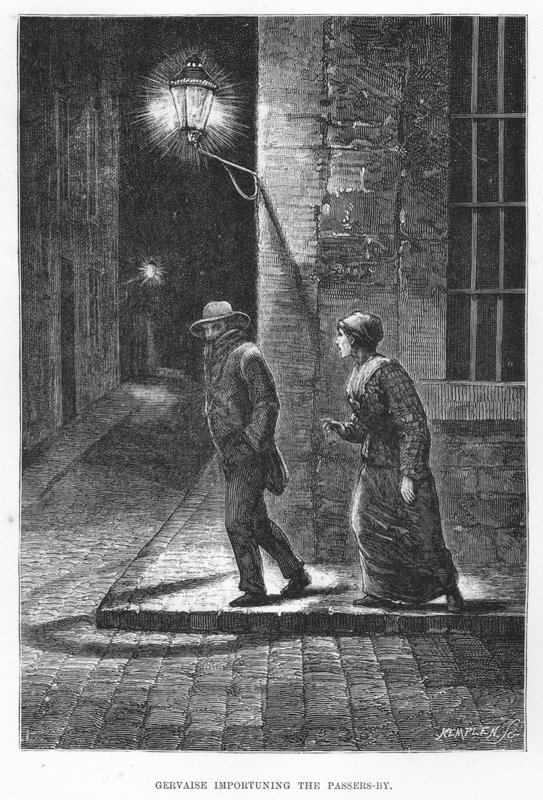 Illustration til The Assommoir, A Realistic Novel, af Emile Zola (gravering) af French School