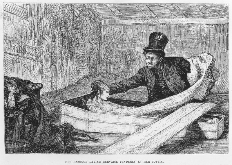 Illustration til The Assommoir, A Realistic Novel, af Emile Zola (gravering) af French School