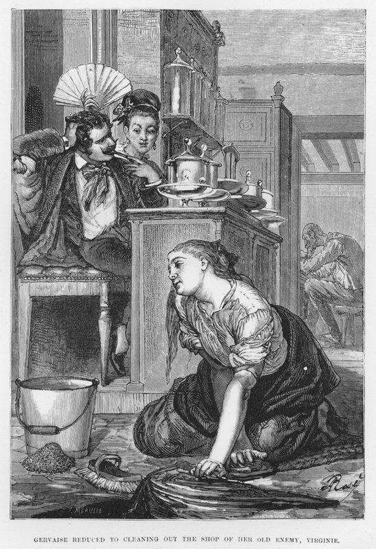 Illustration til The Assommoir, A Realistic Novel, af Emile Zola (gravering) af French School