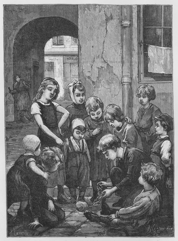 Illustration til The Assommoir, A Realistic Novel, af Emile Zola (gravering) af French School