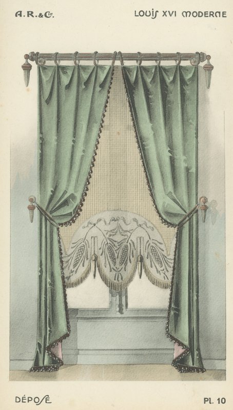 Illustration fra indretningsproduktkatalog fra A R & Cie, Frankrig af French School