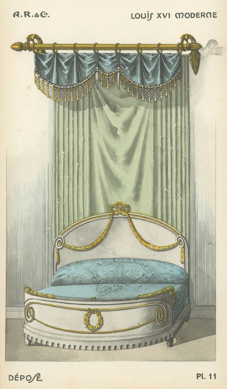 Illustration fra indretningsproduktkatalog fra A R & Cie, Frankrig af French School