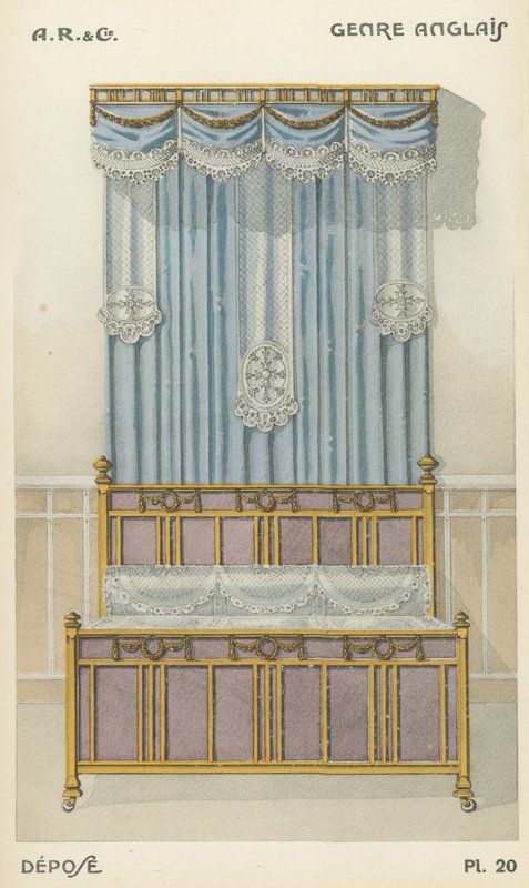 Illustration fra indretningsproduktkatalog fra A R & Cie, Frankrig af French School
