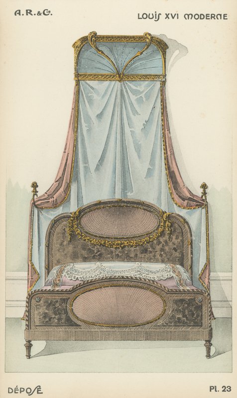 Illustration fra indretningsproduktkatalog fra A R & Cie, Frankrig af French School