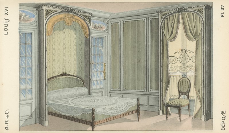 Illustration fra indretningsproduktkatalog fra A R & Cie, Frankrig af French School