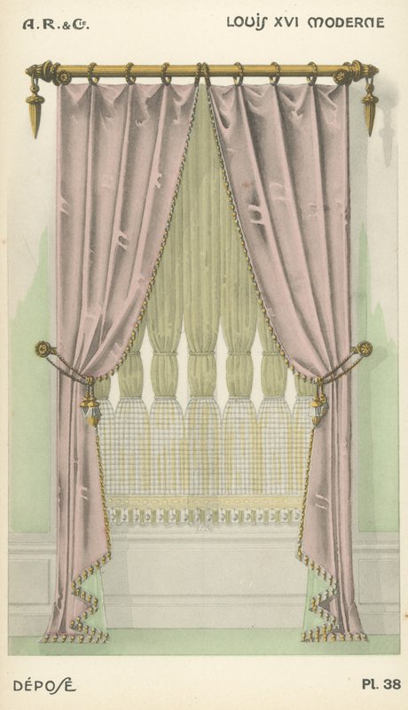 Illustration fra indretningsproduktkatalog fra A R & Cie, Frankrig af French School