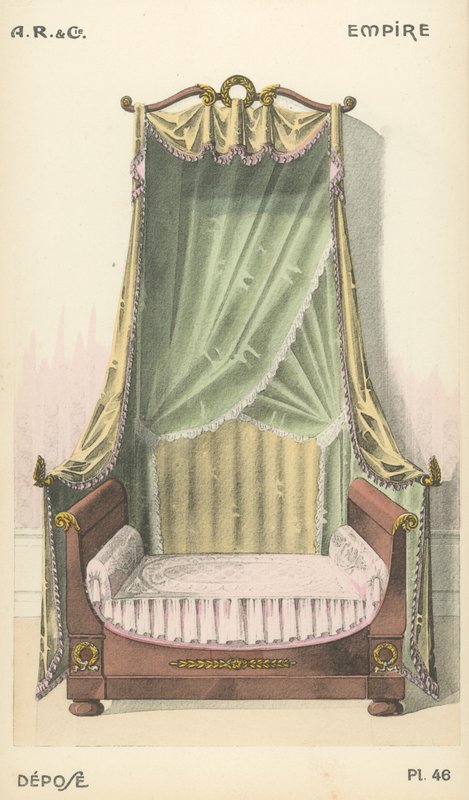 Illustration fra indretningsproduktkatalog fra A R & Cie, Frankrig af French School