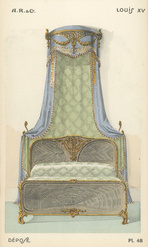 Illustration fra indretningsproduktkatalog fra A R & Cie, Frankrig af French School