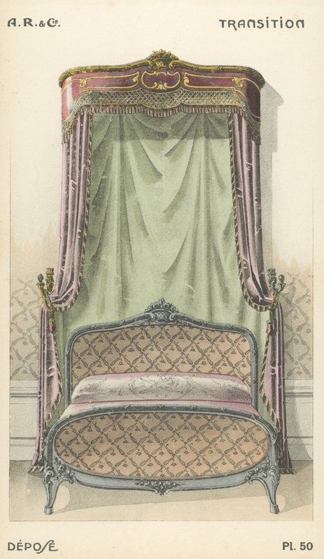 Illustration fra indretningsproduktkatalog fra A R & Cie, Frankrig af French School