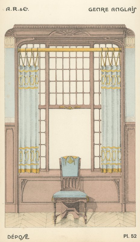 Illustration fra indretningsproduktkatalog fra A R & Cie, Frankrig af French School