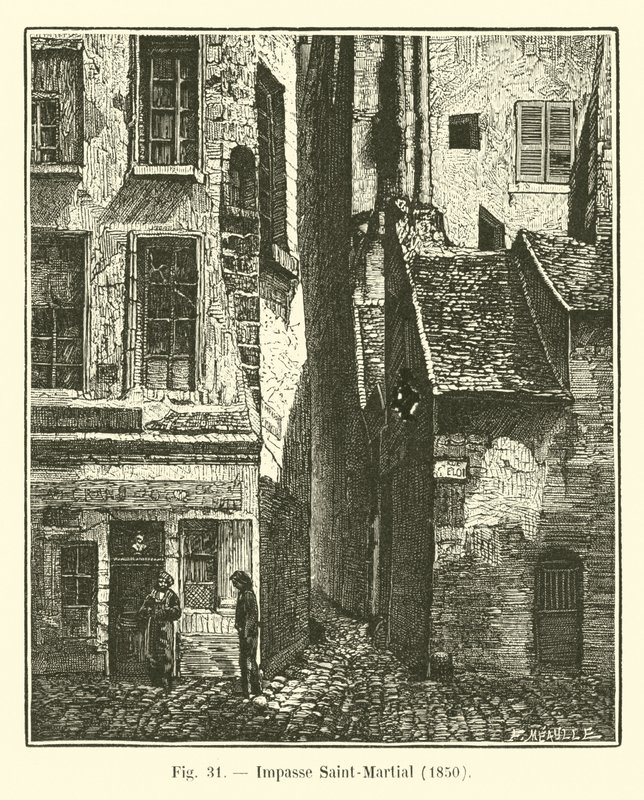 Impasse Saint-Martial, 1850 af French School