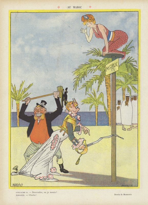I Marokko. Illustration til Le Rire (farve litho) af French School