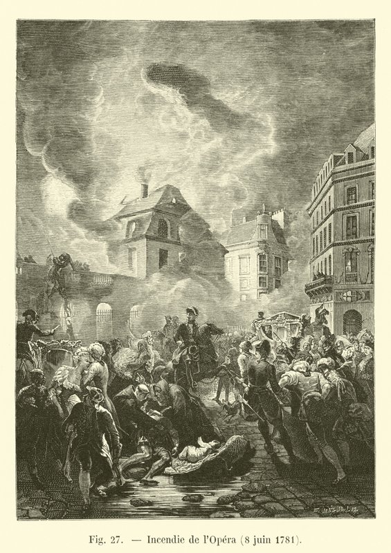 Brand i Operaen, 8. juni 1781 af French School