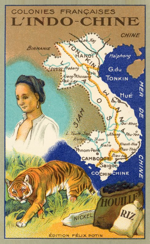 Indokina (chromolitho) af French School
