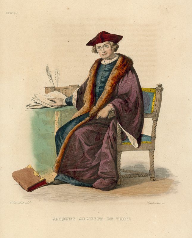 Jacques Auguste de Thou (farvet gravering) af French School