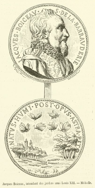 Jacques Boiceau, forvalter af haverne under Louis XIII, Medaille (gravering) af French School