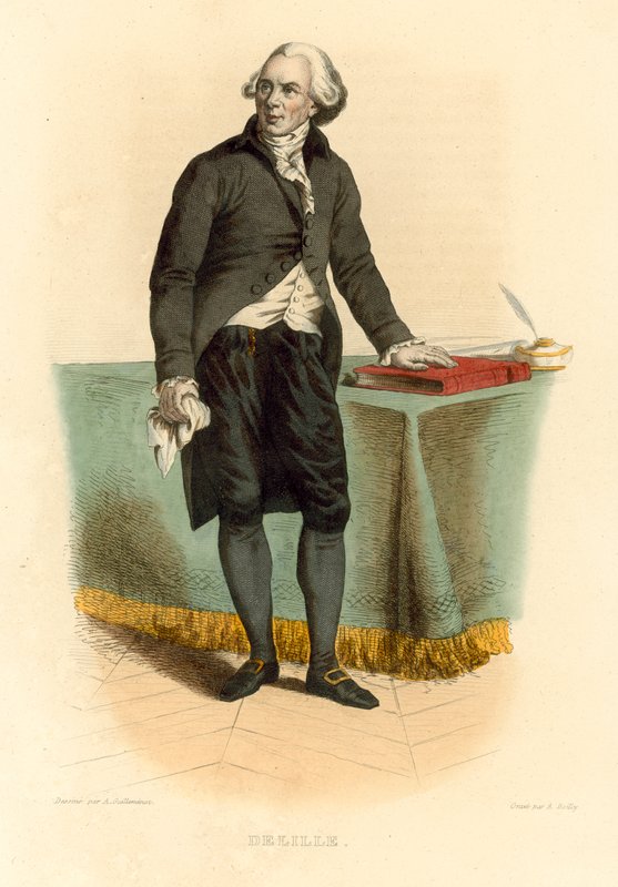 Jacques Delille (farvet gravering) af French School