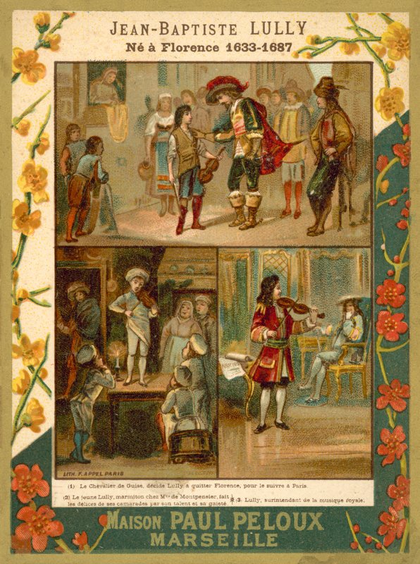 Jean-Baptiste Lully, fransk musiker og komponist (chromolitho) af French School