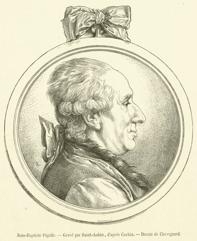 Jean-Baptiste Pigalle (gravering) af French School