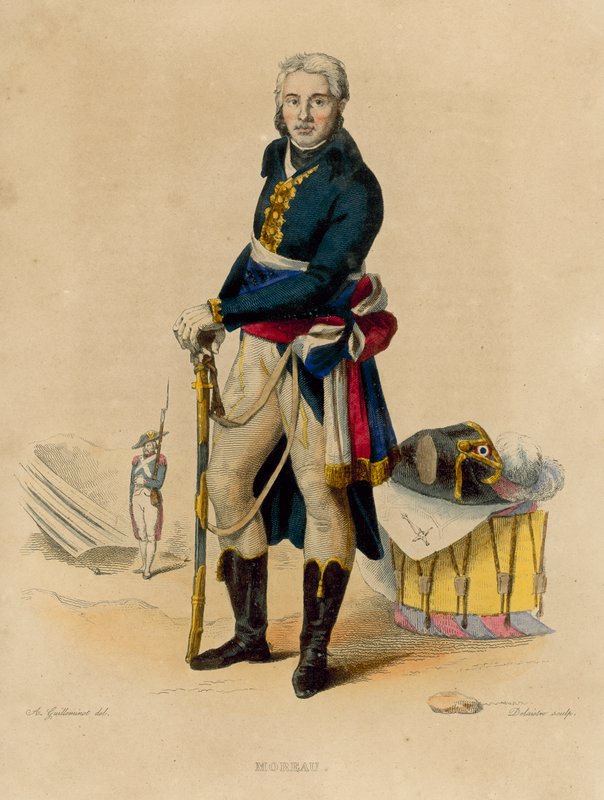 Jean-Victor Moreau (farvet gravering) af French School
