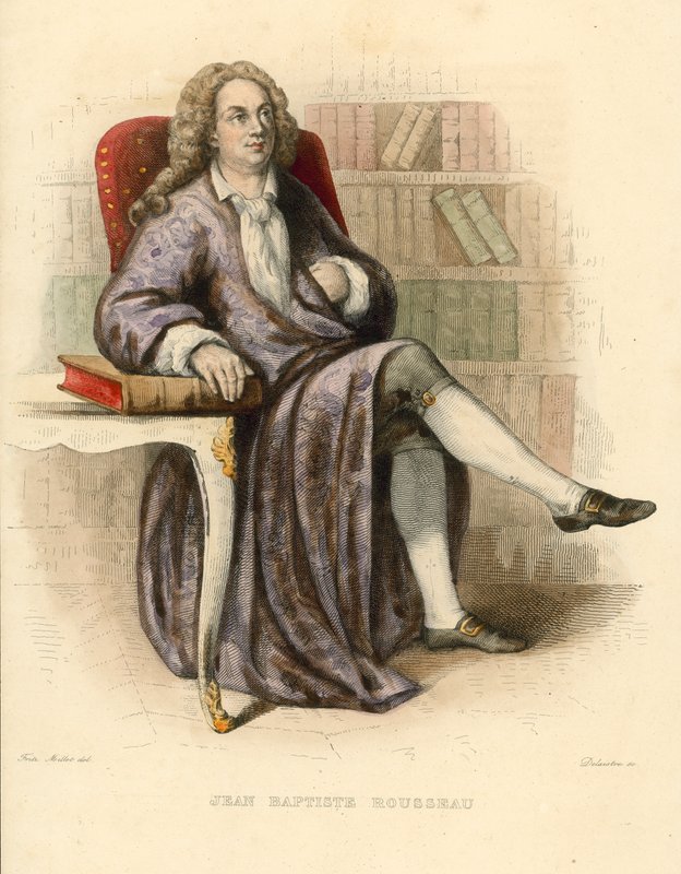 Jean Baptiste Rousseau (farvet gravering) af French School