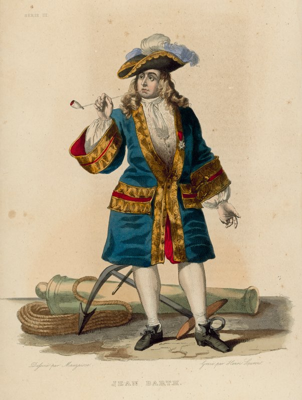 Jean Barth (farvet gravering) af French School