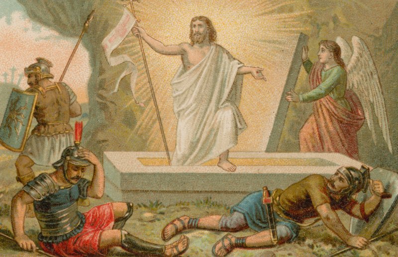 Jesus Kristus opstår fra sin grav af French School